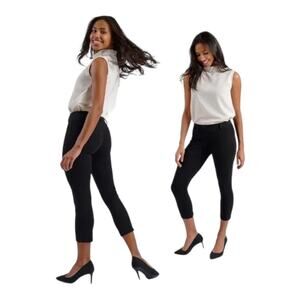 Betabrand Black Dress Pant Yoga Pants Crop Sz S